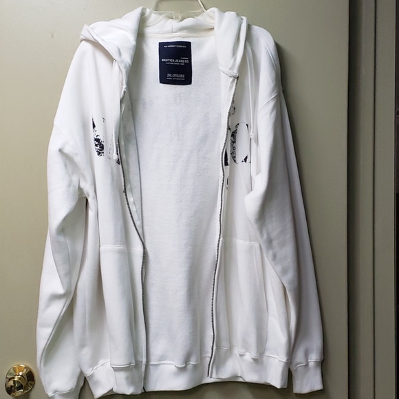 White Ladies Zippered Hooded Sweater /Jacket Size 2XL - Picture 2 of 5